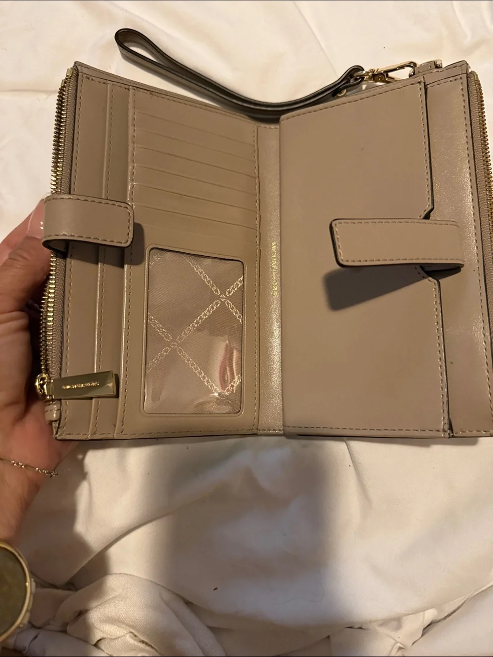 Michael Kors Snake-Print Zip Wallet wristlet